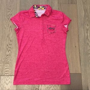 Louis Castel Golf Polo Shirt Pink Floral Sz XS 90